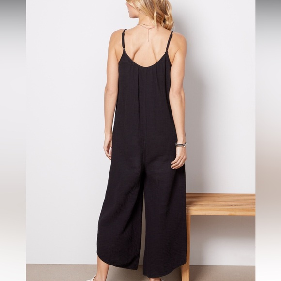 Z Supply Flared Gauze Jumpsuit in Black - Picture 4 of 9